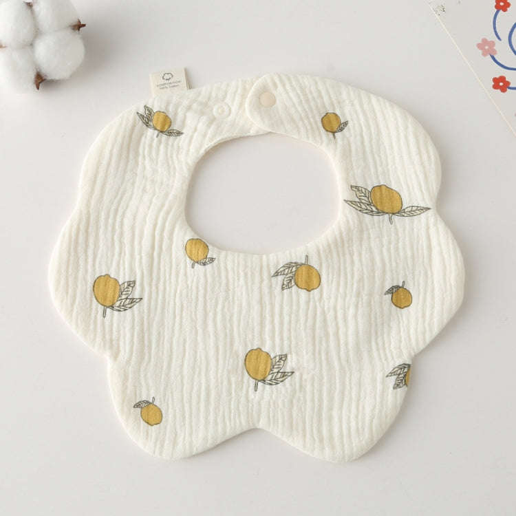 Pure Cotton 6-layer Seersucker Bib Baby Saliva Napkin Newborn Toddler Soft Burp Cloth, Style: Yel...