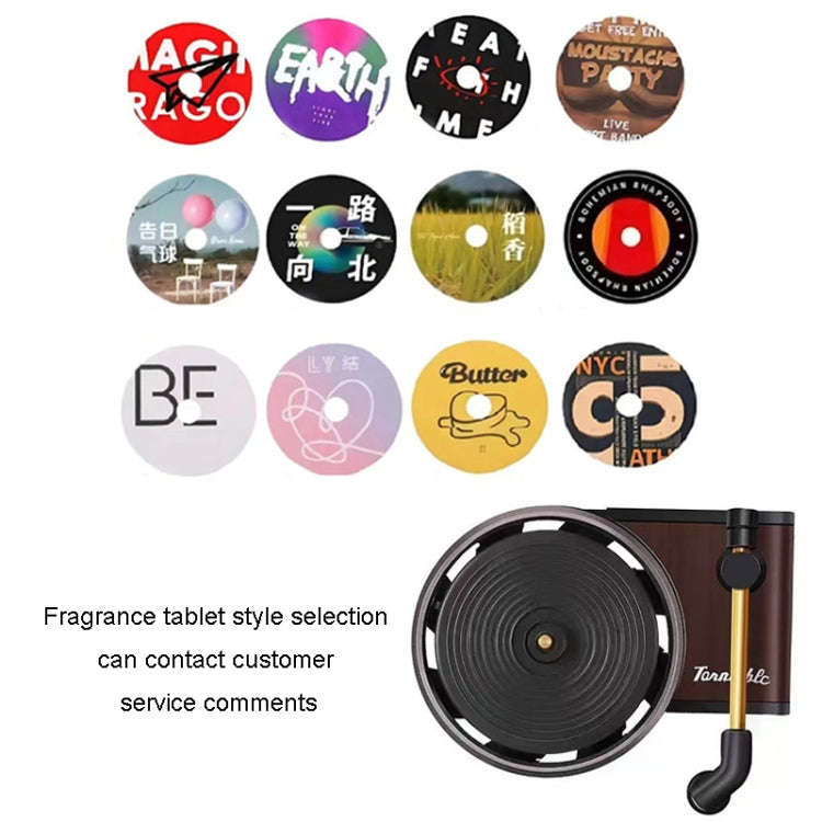 Gramophone+3pcs Refill Aroma Car Aroma Diffuser Air Vent Rotating Retro Gramophone Fragrance Diff...