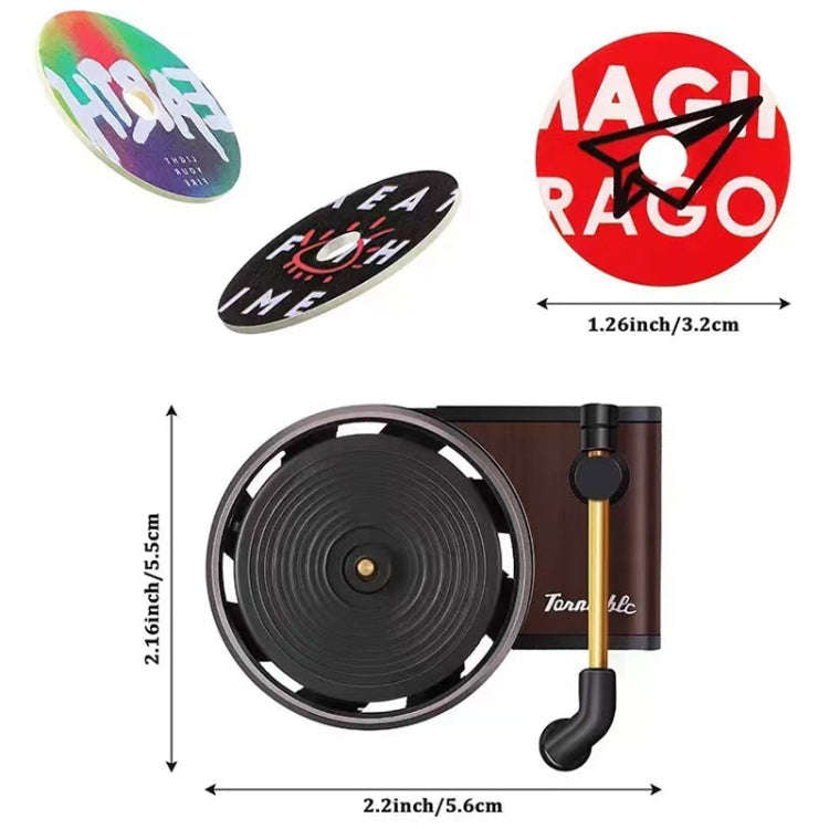 Gramophone+3pcs Refill Aroma Car Aroma Diffuser Air Vent Rotating Retro Gramophone Fragrance Diff...