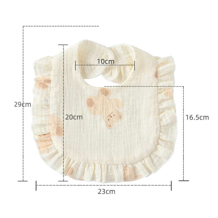 Baby Feeding Bib Ruffle Infants Saliva Towel Soft Cotton Burp Cloth, Style: Peach Heart