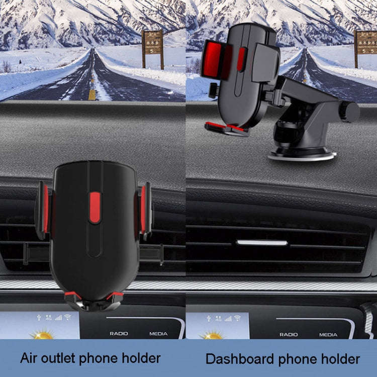 Air Vent Model Car Cell Phone Telescopic Holder Universal Automobile Navigation Bracket(Black)