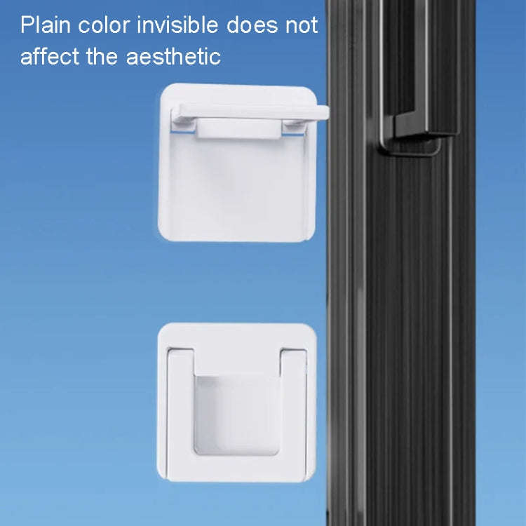 Children Protective Window Lock Flat Movement Doors Drawers Lock Cabinet Door Handle(White)