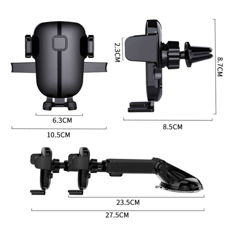 2 In 1 Car Cell Phone Telescopic Holder Universal Automobile Navigation Bracket