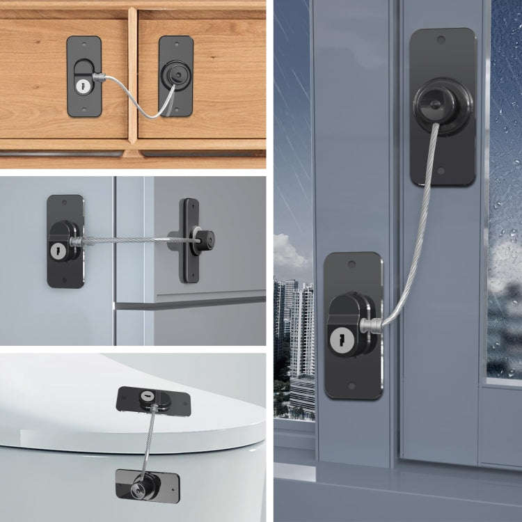 Multifunctional Children Window Safety Lock With Key Refrigerator Cabinet Lock Dual Purpose Limat...