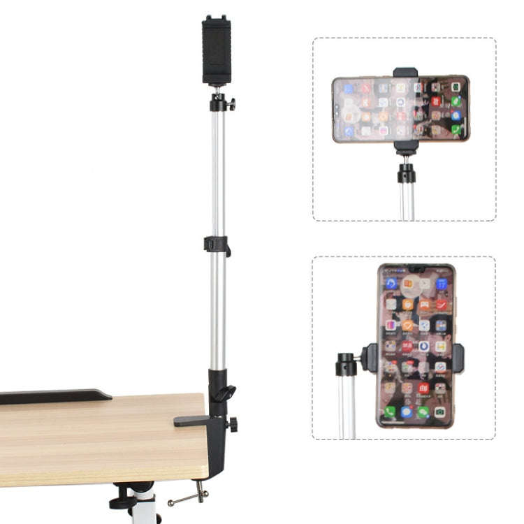 Aluminum Tube Cell Phone Live Streaming Telescopic Pole Desktop C-Clip Cell Phone Overhead Photo ...
