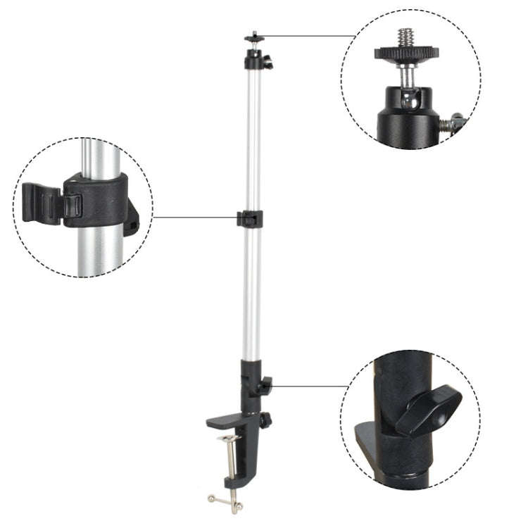 Aluminum Tube Cell Phone Live Streaming Telescopic Pole Desktop C-Clip Cell Phone Overhead Photo ...
