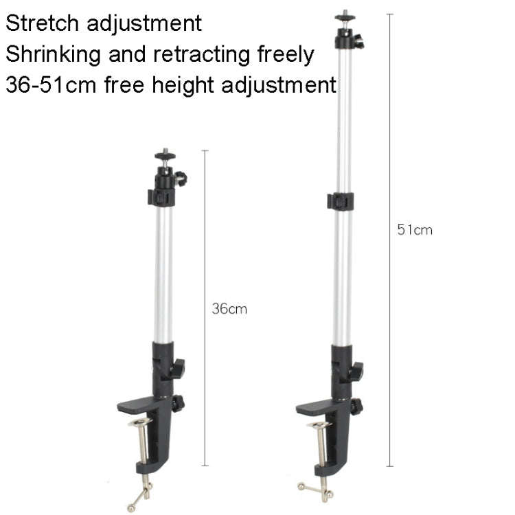 Aluminum Tube Cell Phone Live Streaming Telescopic Pole Desktop C-Clip Cell Phone Overhead Photo ...