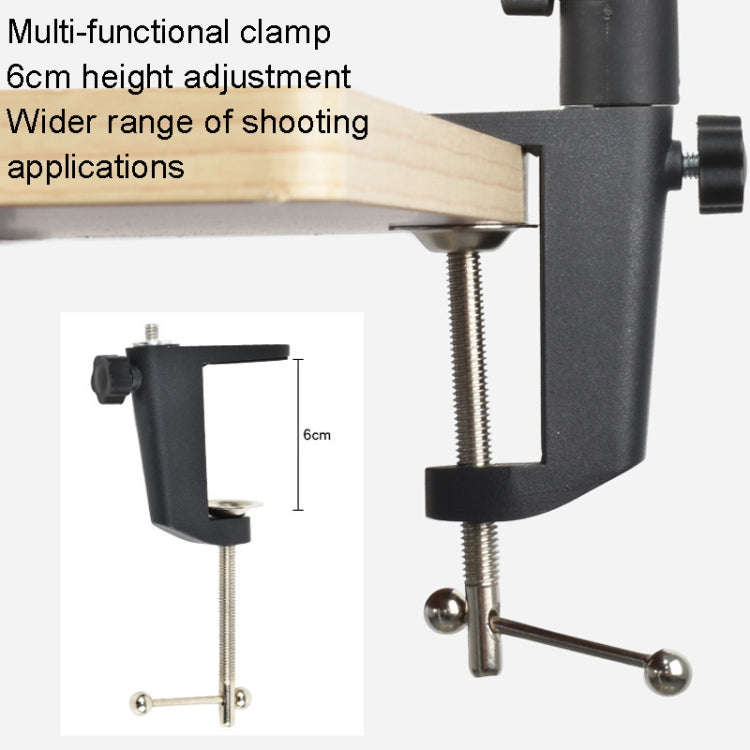 Aluminum Tube Cell Phone Live Streaming Telescopic Pole Desktop C-Clip Cell Phone Overhead Photo ...