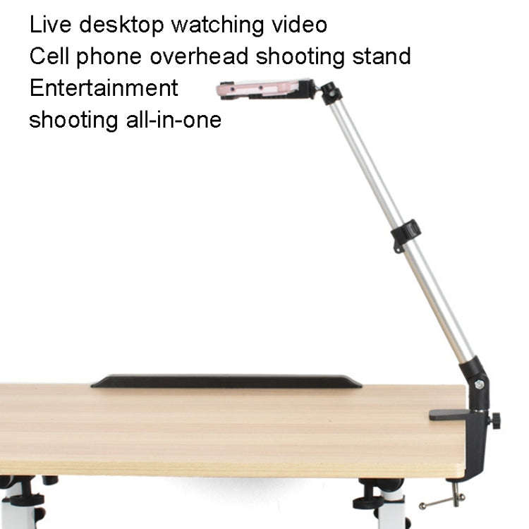 Aluminum Tube Cell Phone Live Streaming Telescopic Pole Desktop C-Clip Cell Phone Overhead Photo ...