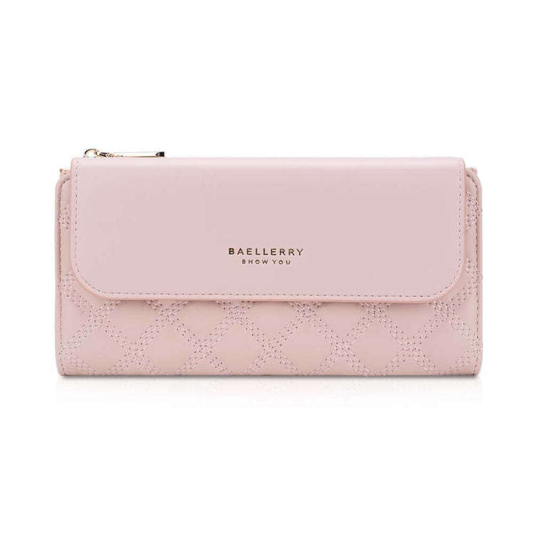Baellerry N2403 Ladies Long Wallet with Multiple Card Slots Large Capacity Tri-fold Clutch Bag, C...
