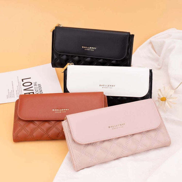 Baellerry N2403 Ladies Long Wallet with Multiple Card Slots Large Capacity Tri-fold Clutch Bag, C...