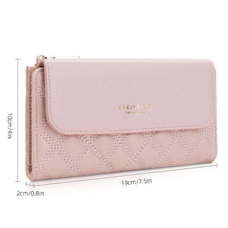 Baellerry N2403 Ladies Long Wallet with Multiple Card Slots Large Capacity Tri-fold Clutch Bag, C...