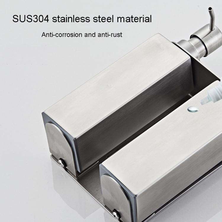 Hotel Stainless Steel Soap Dispenser Home Wall Mounted No Punch Press To Soap Bottle, Style: Squa...