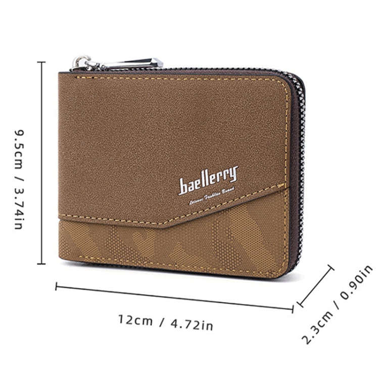 Baellerry D5106 RFID Anti-theft Retro Zipper Wallet Spliced Short Coin Purse(Black)