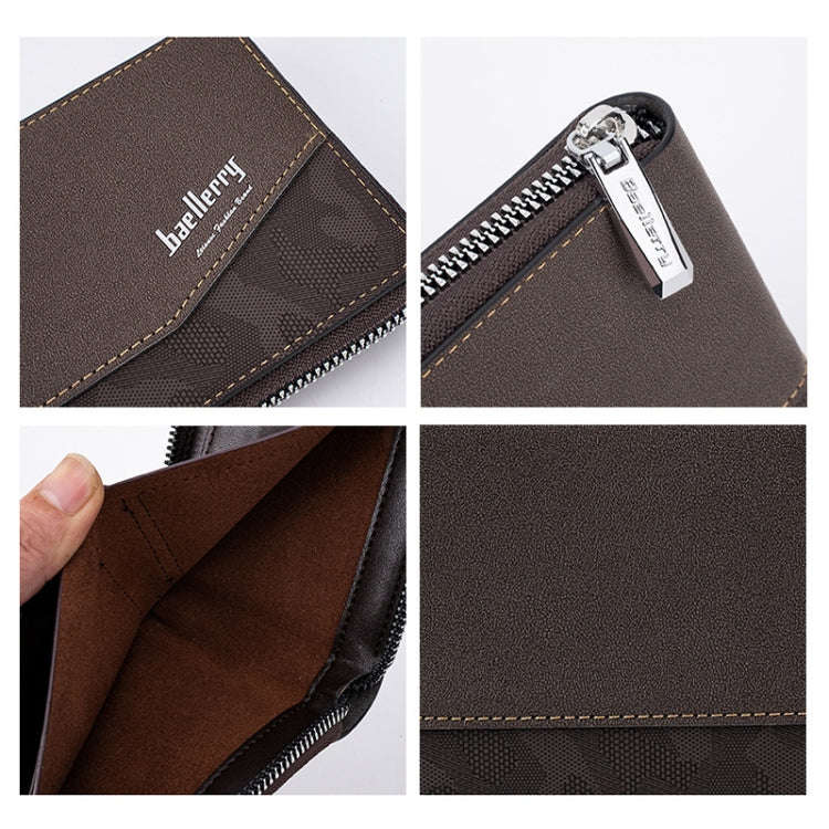Baellerry D5106 RFID Anti-theft Retro Zipper Wallet Spliced Short Coin Purse(Black)