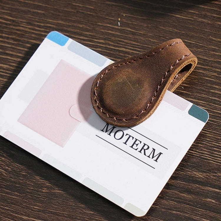 Vintage Leather Bookmark Clip Handmade Magnetic Corner Page Bookmarks(Crazy Horse Brown)