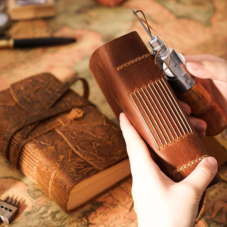 Genuine Leather Retro Notebook Diary Thickened Sketchbook Notepad(Crazy Horse Brown)