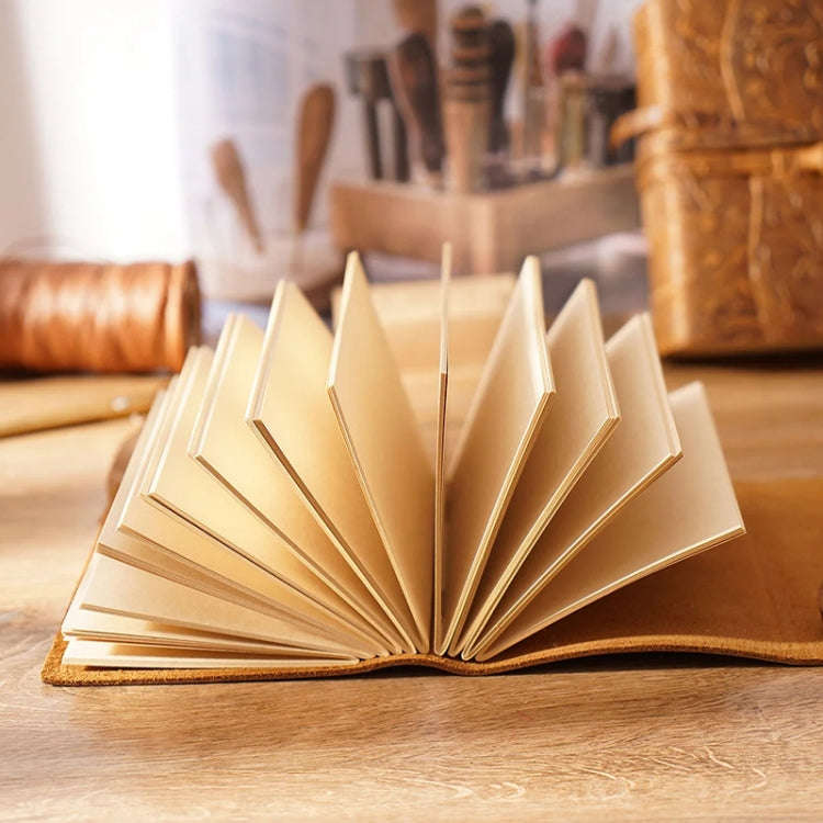 Genuine Leather Retro Notebook Diary Thickened Sketchbook Notepad(Crazy Horse Brown)
