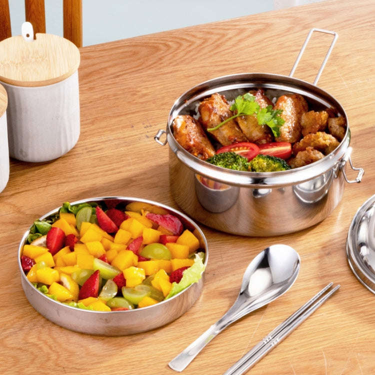 14cm Double Layer 304 Stainless Steel Round Lunch Box