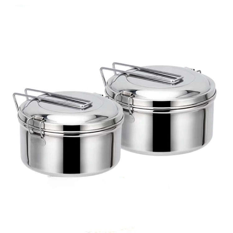 14cm Double Layer 304 Stainless Steel Round Lunch Box