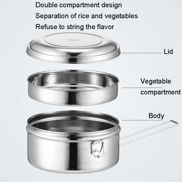 14cm Double Layer 304 Stainless Steel Round Lunch Box