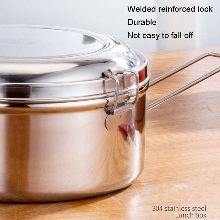 14cm Double Layer 304 Stainless Steel Round Lunch Box