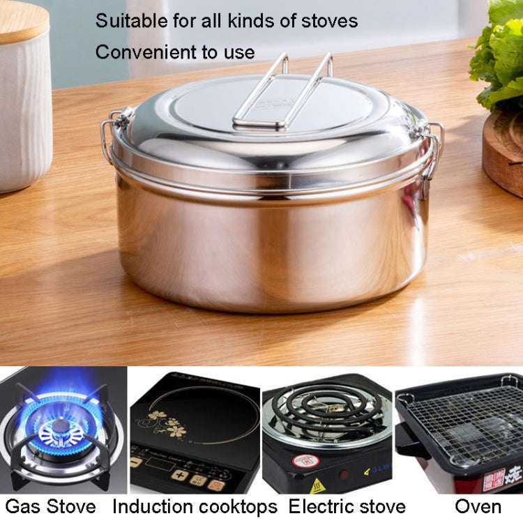 14cm Double Layer 304 Stainless Steel Round Lunch Box