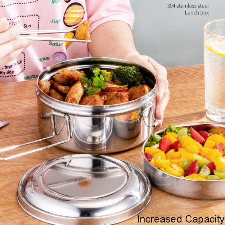 14cm Double Layer 304 Stainless Steel Round Lunch Box