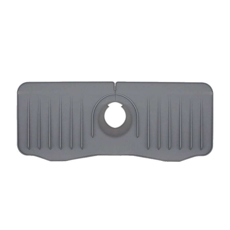 Bathroom Kitchen Silicone Faucet Anti-Splash Drain Mat, Color: Grey(37x14.7x2cm)