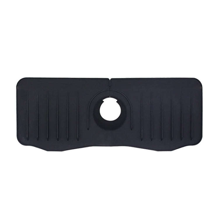 Bathroom Kitchen Silicone Faucet Anti-Splash Drain Mat, Color: Black(37x14.7x2cm)