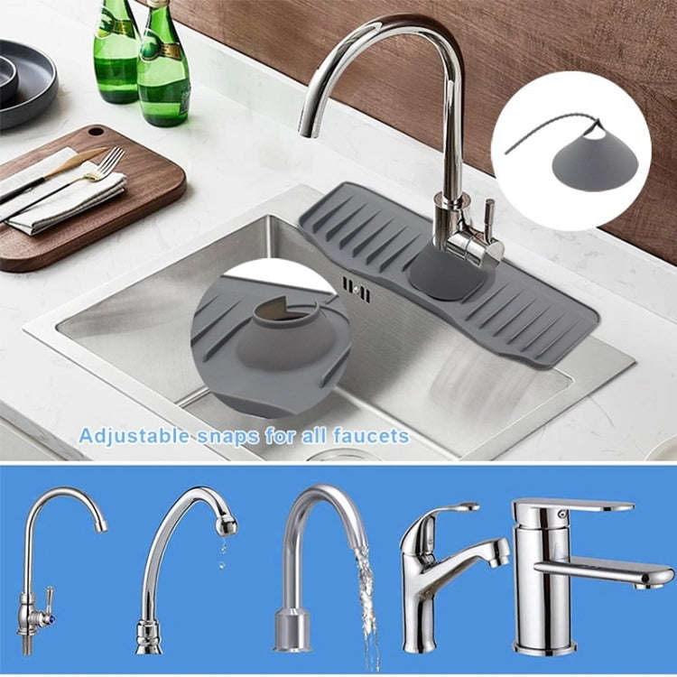 Bathroom Kitchen Silicone Faucet Anti-Splash Drain Mat, Color: White(37x14.7x2cm)