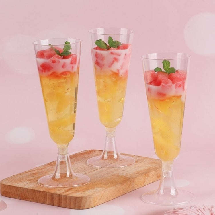 Plastic Transparent Removable Goblet Split Red Wine Cocktail Glass Mousse Cup Dessert Cup(Transpa...