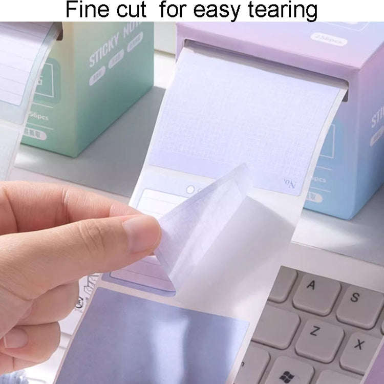256pcs /Box Pull Out Sticky Notes Office Memo Ticket Paper(Gradient Green)