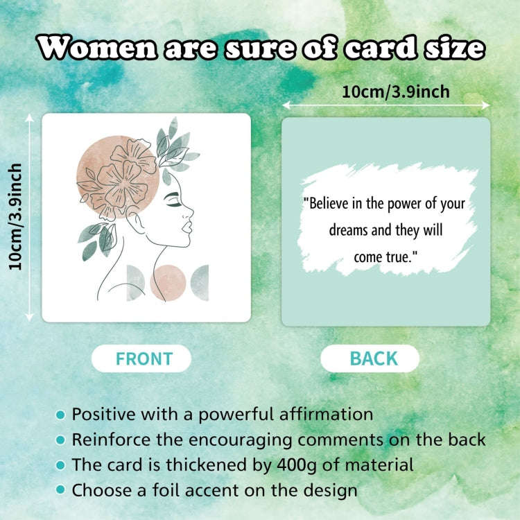 50 Sheets Women Inspirational Cards Affirming Positive English Encouragement Greeting Card Set(KP...