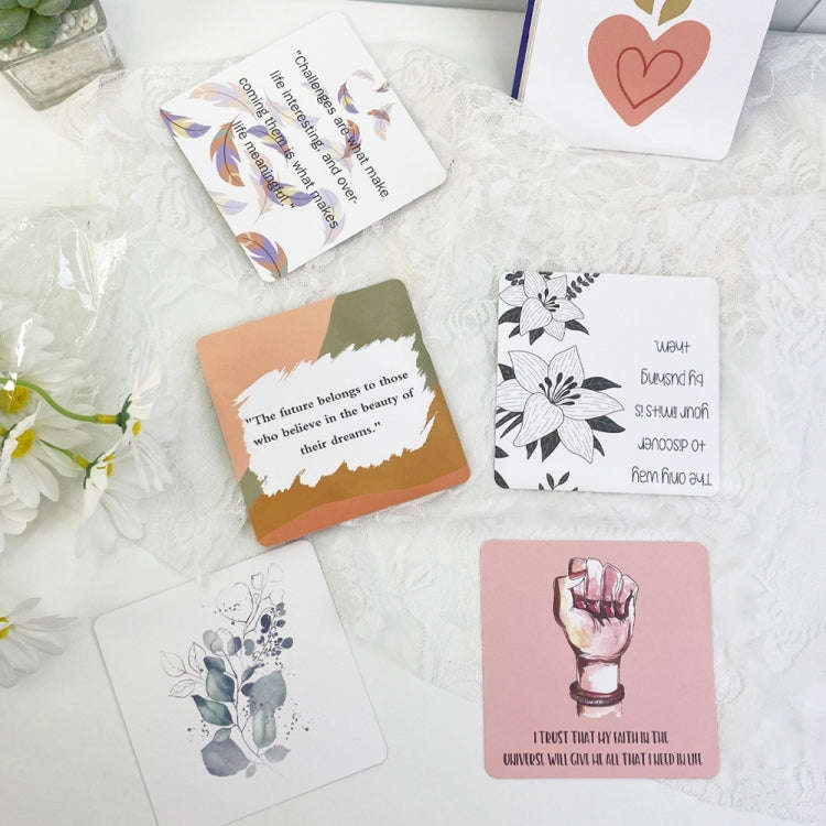 50 Sheets Women Inspirational Cards Affirming Positive English Encouragement Greeting Card Set(KP...