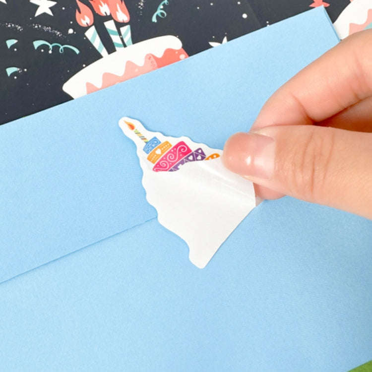 50pcs /Set Happy Birthday Greeting Card With Envelopes And Stickers Set