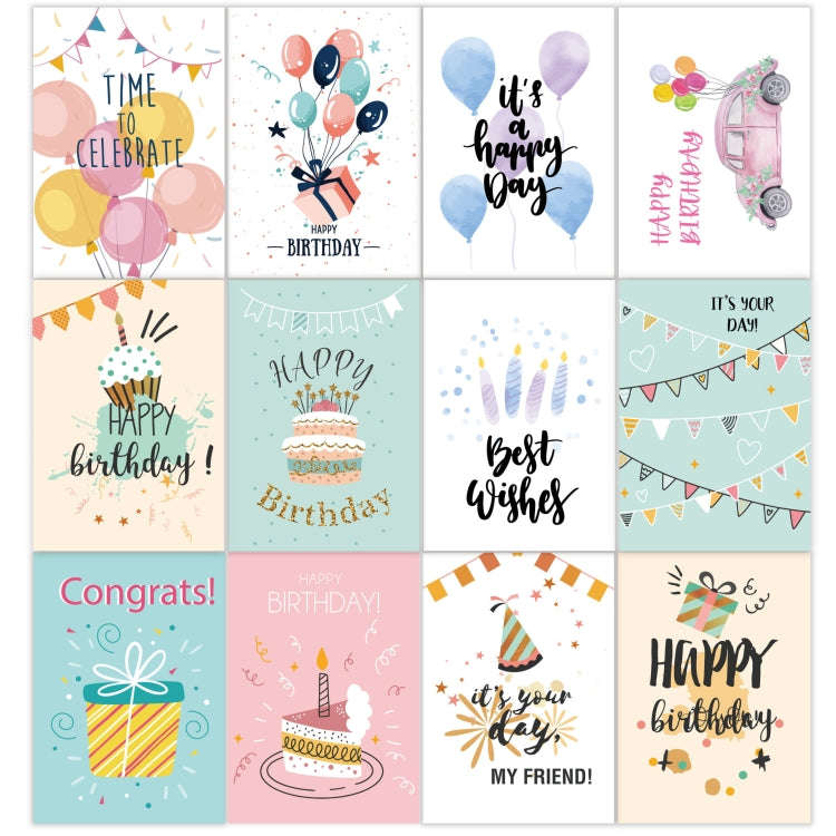 24pcs /Set Happy Birthday Greeting Card With Envelopes And Stickers Set(KP002)