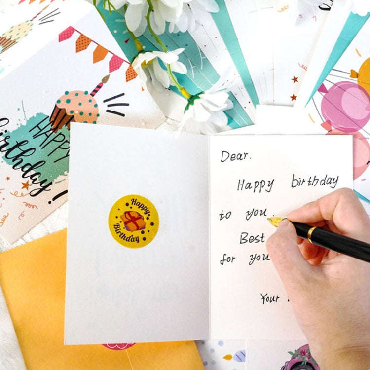 24pcs /Set Happy Birthday Greeting Card With Envelopes And Stickers Set(KP002)