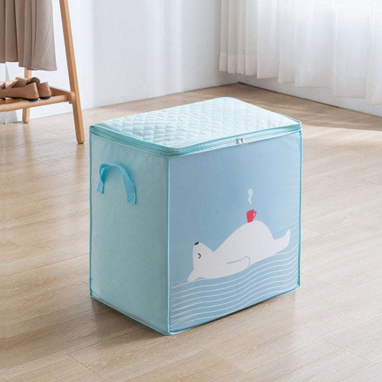 Non-woven Clothing Organization Quilt Dustproof Storage Bag, Color: Vertical Light Blue 48x35x48cm