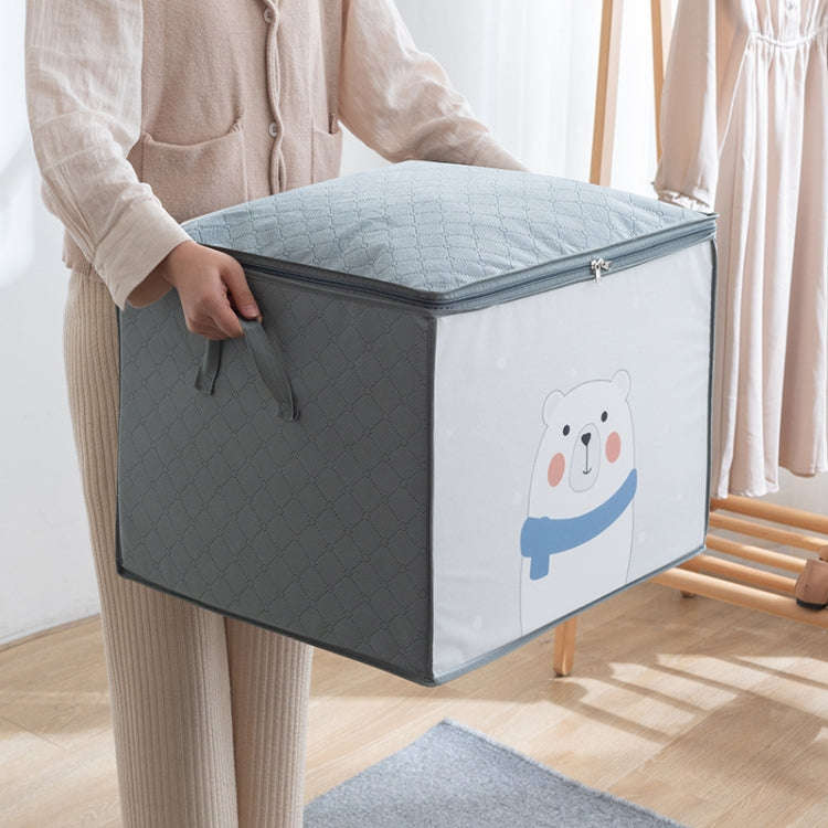 Non-woven Clothing Organization Quilt Dustproof Storage Bag, Color: Vertical Light Blue 48x35x48cm