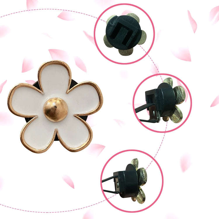4pcs/set Small Chrysanthemum Perfume Alloy Jewelry Car Air Outlet Decoration Clip, Color: Blue