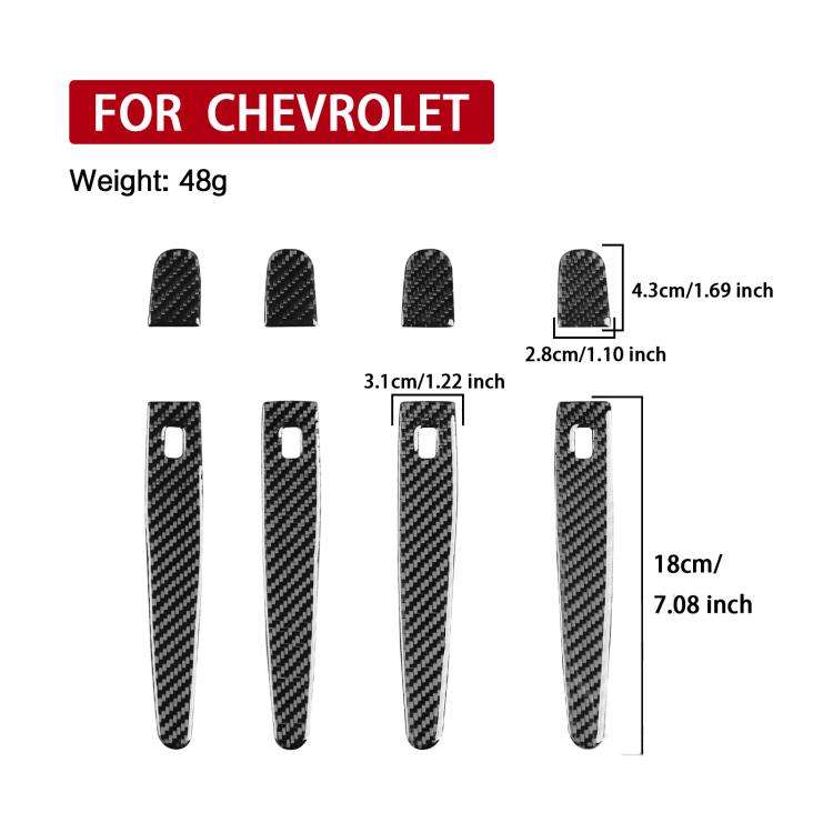 For Chevrolet Malibu 2016-2021 8pcs /Set Left-Hand Drive Exterior Door Handle Sticker(Black)