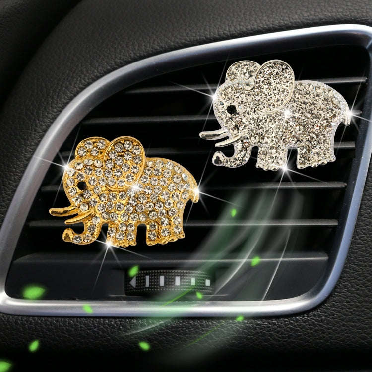 Metal Rhinestone Elephant Car Air Vent Aromatherapy Clip(Gold)