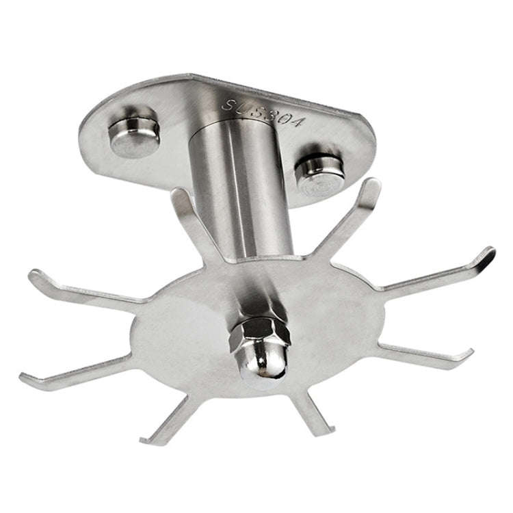 Rotating Hook Kitchen Shelf No-Punch Hanging Kitchenware Storage Shelf, Color: Silver