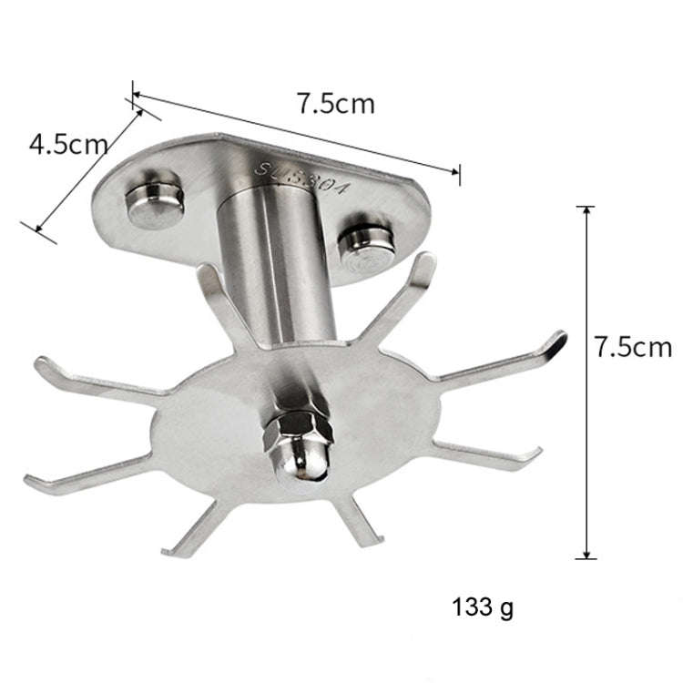 Rotating Hook Kitchen Shelf No-Punch Hanging Kitchenware Storage Shelf, Color: Silver