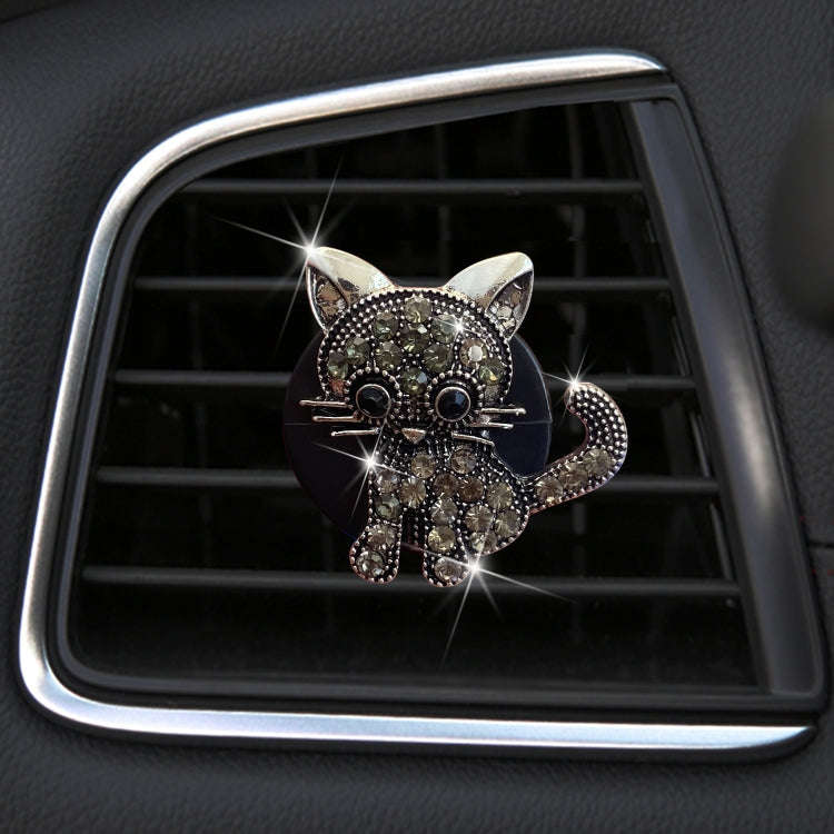 Retro Cute Kitten Car Air Vent Aromatherapy Ornaments(Grey)