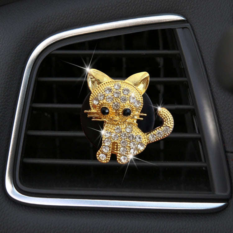 Retro Cute Kitten Car Air Vent Aromatherapy Ornaments(Gold)