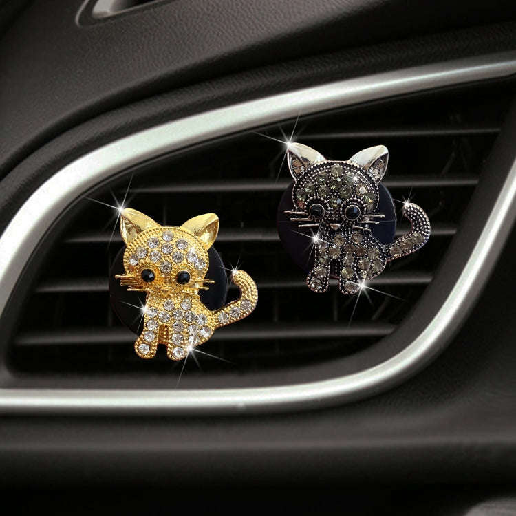 Retro Cute Kitten Car Air Vent Aromatherapy Ornaments(Grey)