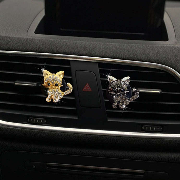 Retro Cute Kitten Car Air Vent Aromatherapy Ornaments(Grey)