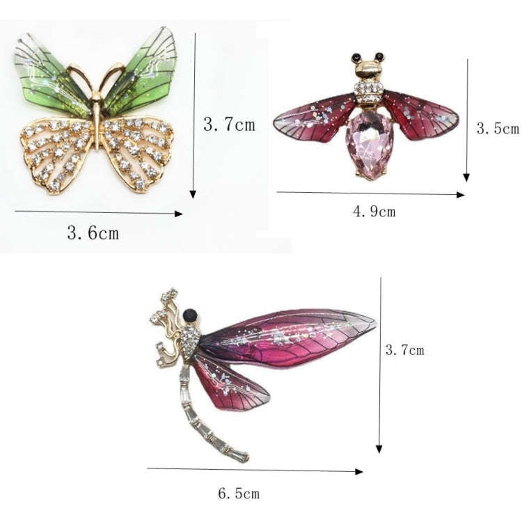 3pcs/set Metal Butterfly Dragonfly Bee Car Air Vent Aromatherapy Decorative Clip(Green)